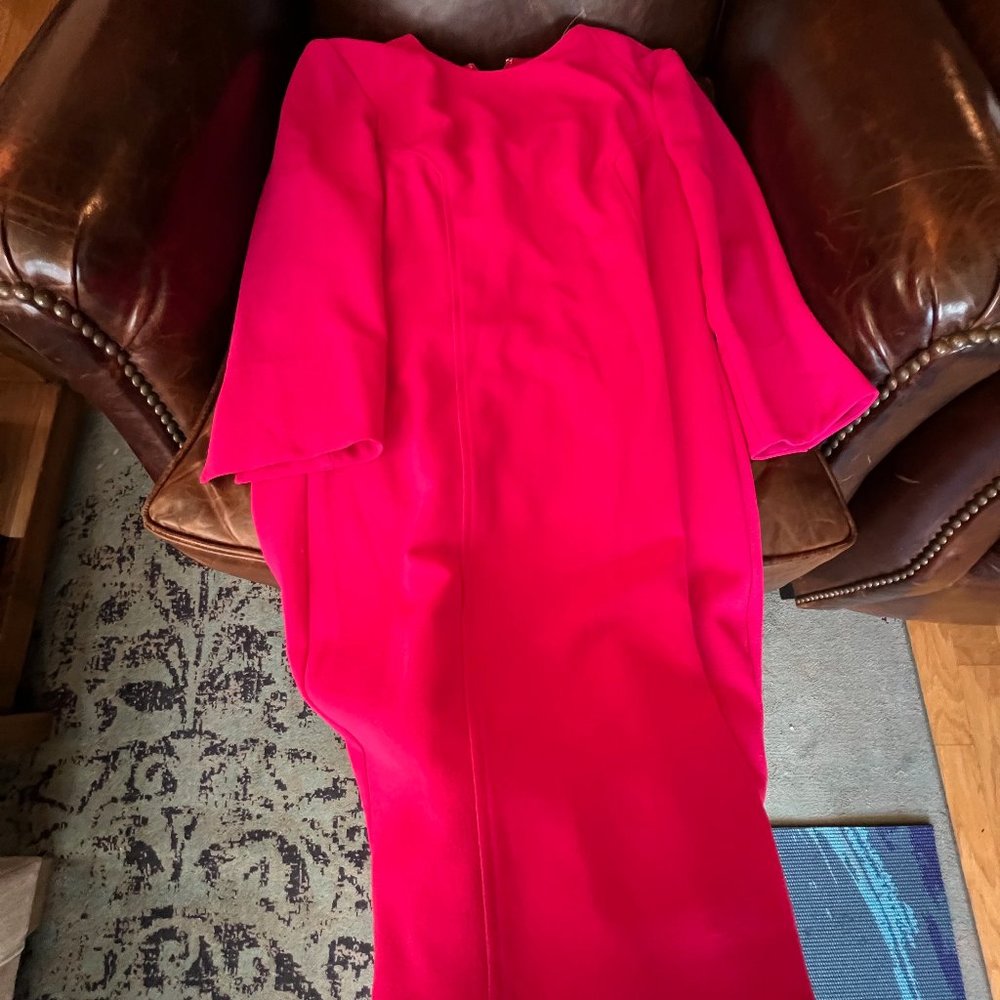 Vince Camuto hot pink long sleeve shift dress